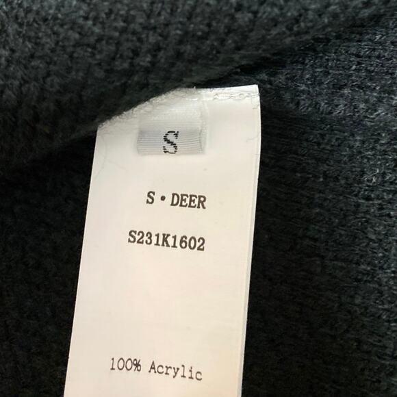 NEW S. Deer Womens Black Sleeveless Knit Asymmetric Button Up Cardigan Sweater S - Picture 5 of 5